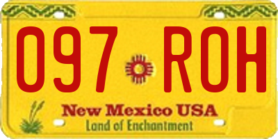 NM license plate 097ROH