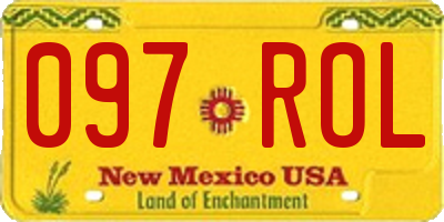 NM license plate 097ROL
