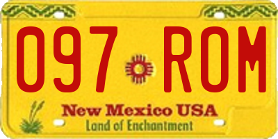 NM license plate 097ROM