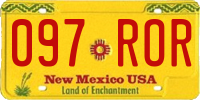 NM license plate 097ROR