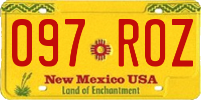 NM license plate 097ROZ