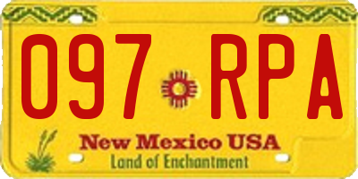 NM license plate 097RPA