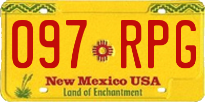 NM license plate 097RPG