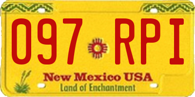 NM license plate 097RPI
