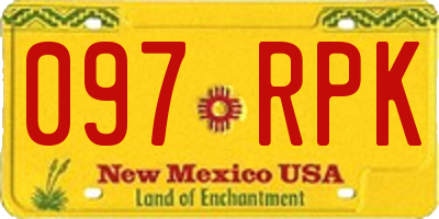 NM license plate 097RPK