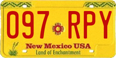 NM license plate 097RPY