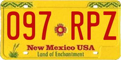 NM license plate 097RPZ