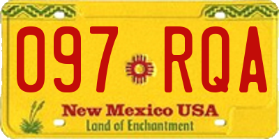NM license plate 097RQA