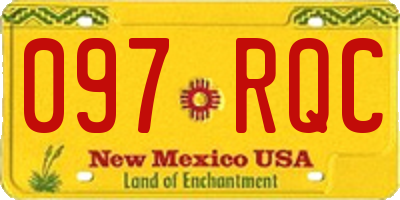 NM license plate 097RQC
