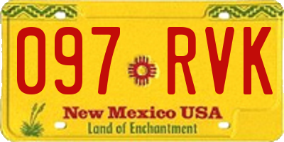 NM license plate 097RVK