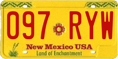 NM license plate 097RYW