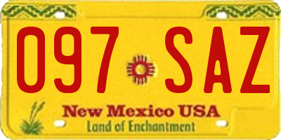 NM license plate 097SAZ