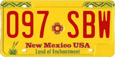 NM license plate 097SBW