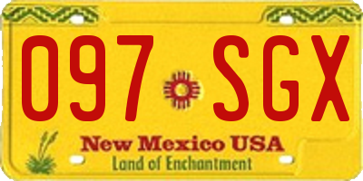 NM license plate 097SGX