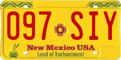 NM license plate 097SIY
