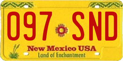 NM license plate 097SND