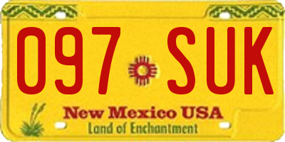 NM license plate 097SUK