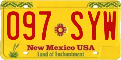 NM license plate 097SYW