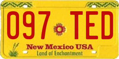 NM license plate 097TED