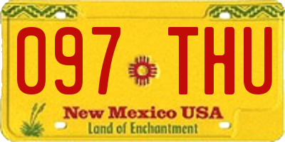 NM license plate 097THU