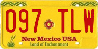 NM license plate 097TLW