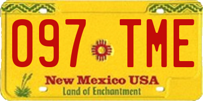 NM license plate 097TME