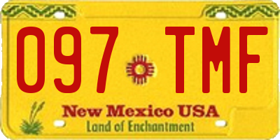 NM license plate 097TMF