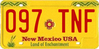 NM license plate 097TNF