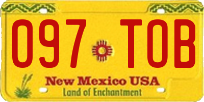 NM license plate 097TOB