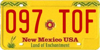 NM license plate 097TOF