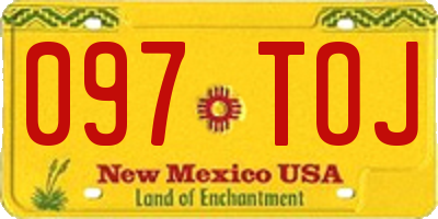 NM license plate 097TOJ