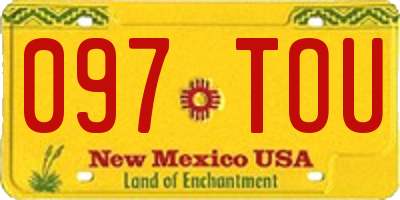 NM license plate 097TOU