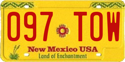 NM license plate 097TOW