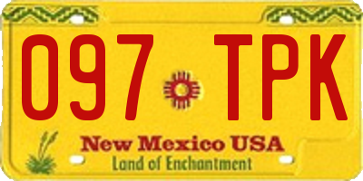 NM license plate 097TPK