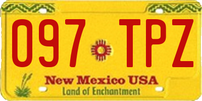 NM license plate 097TPZ