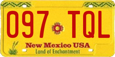 NM license plate 097TQL