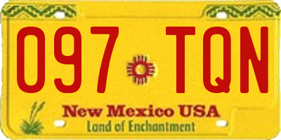 NM license plate 097TQN