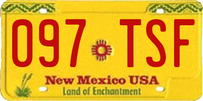 NM license plate 097TSF