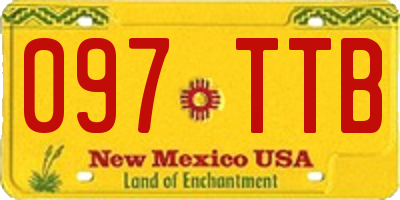 NM license plate 097TTB
