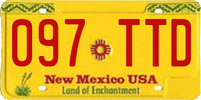 NM license plate 097TTD