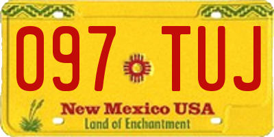 NM license plate 097TUJ