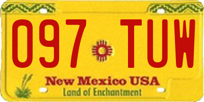 NM license plate 097TUW