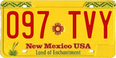 NM license plate 097TVY