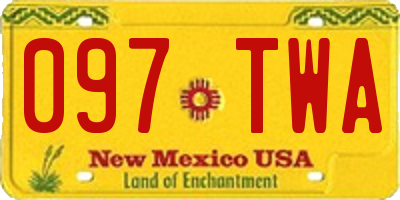 NM license plate 097TWA