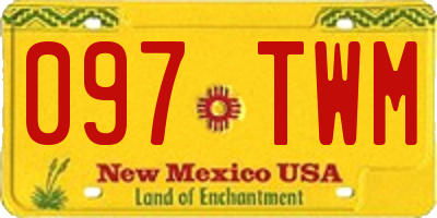 NM license plate 097TWM