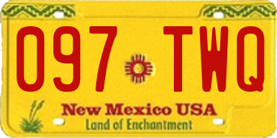 NM license plate 097TWQ
