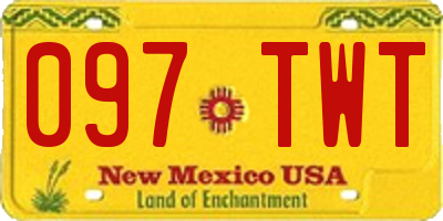 NM license plate 097TWT