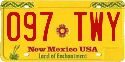 NM license plate 097TWY
