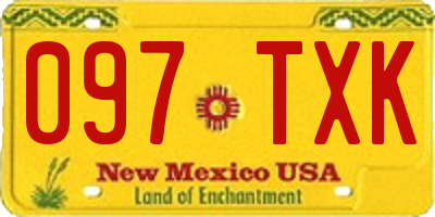 NM license plate 097TXK