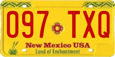 NM license plate 097TXQ